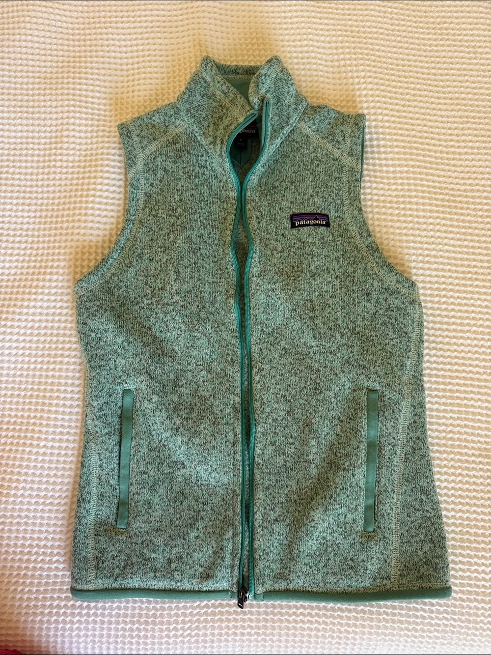 Patagonia Heathered Mint Green Fleece Vest